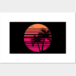 Synthwave - Vaporwave - California - Florida - 80s - Pink & Orange Posters and Art